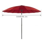 Parasol Vert 3m avec 16 Baleines en Fibre de Verre – Image 2