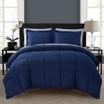 Couette Uni 2 places 220×240 Bleu Gris