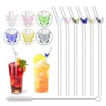 Pack de 6 pailles en verre borosilicate motif Papillon – Image 3